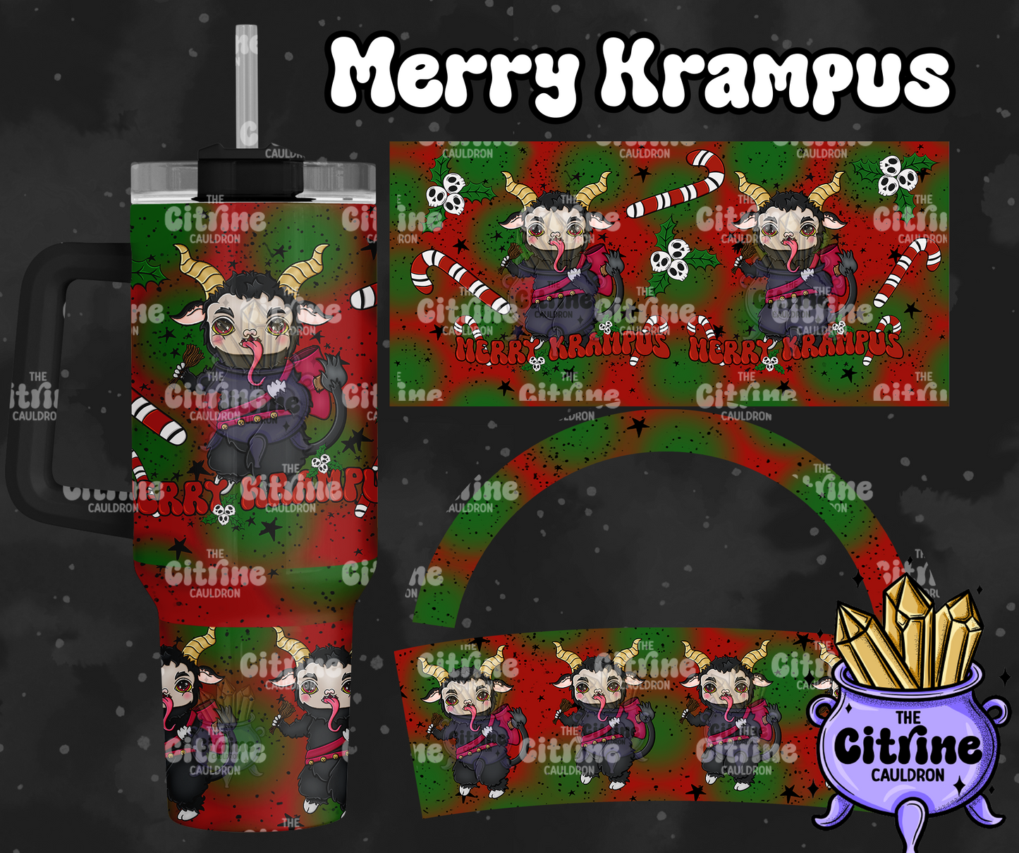 Merry Krampus - PNG Wrap for Sublimation 40oz Tumbler