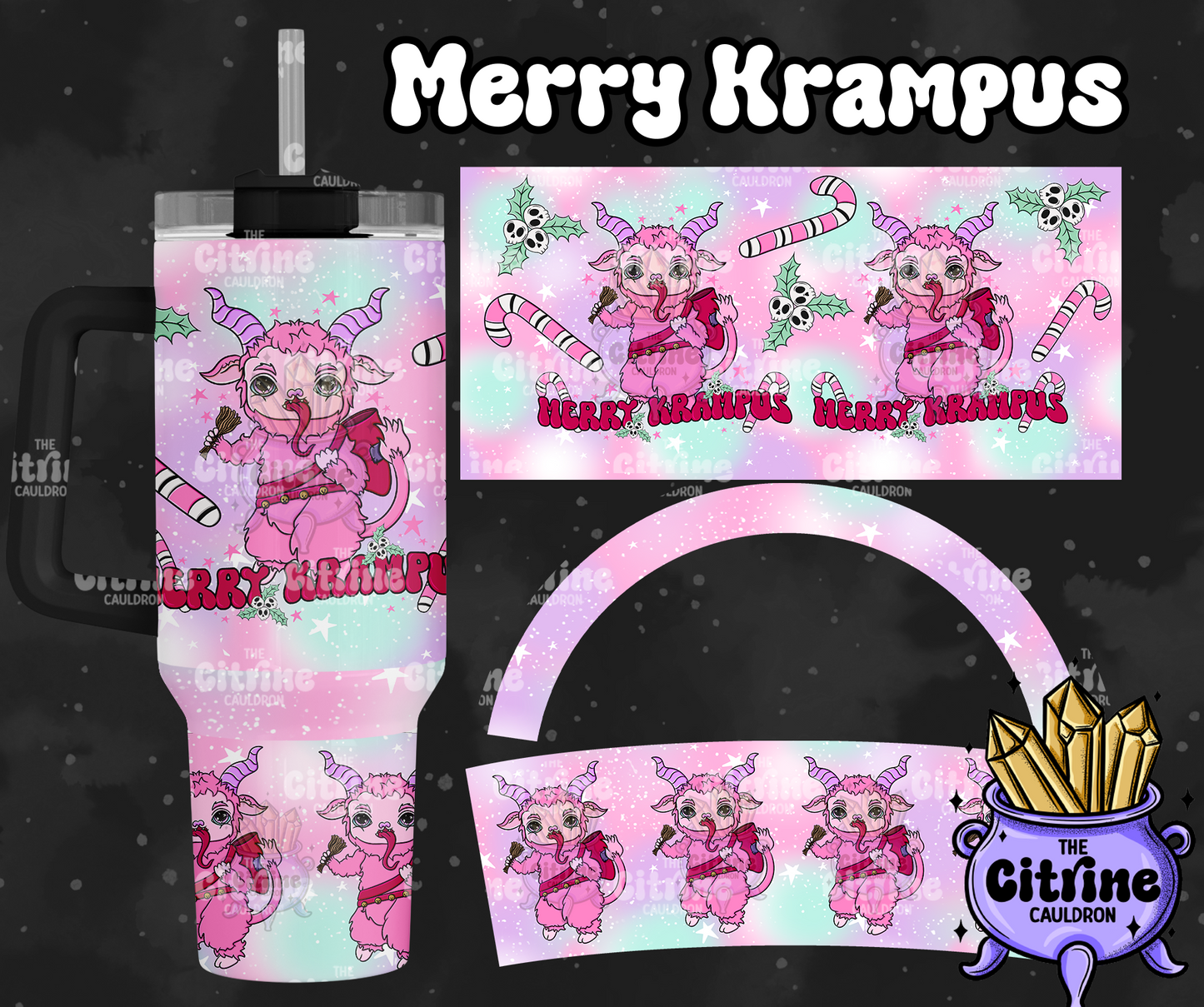 Merry Krampus - PNG Wrap for Sublimation 40oz Tumbler