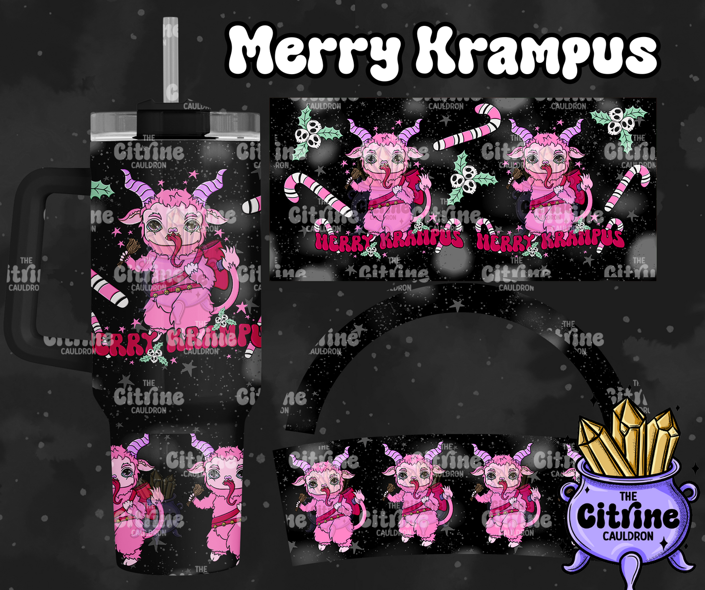 Merry Krampus - PNG Wrap for Sublimation 40oz Tumbler