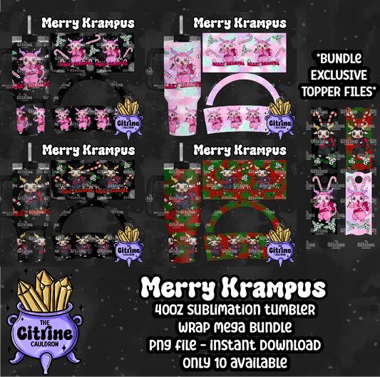 Merry Krampus - PNG Wrap for Sublimation 40oz Tumbler