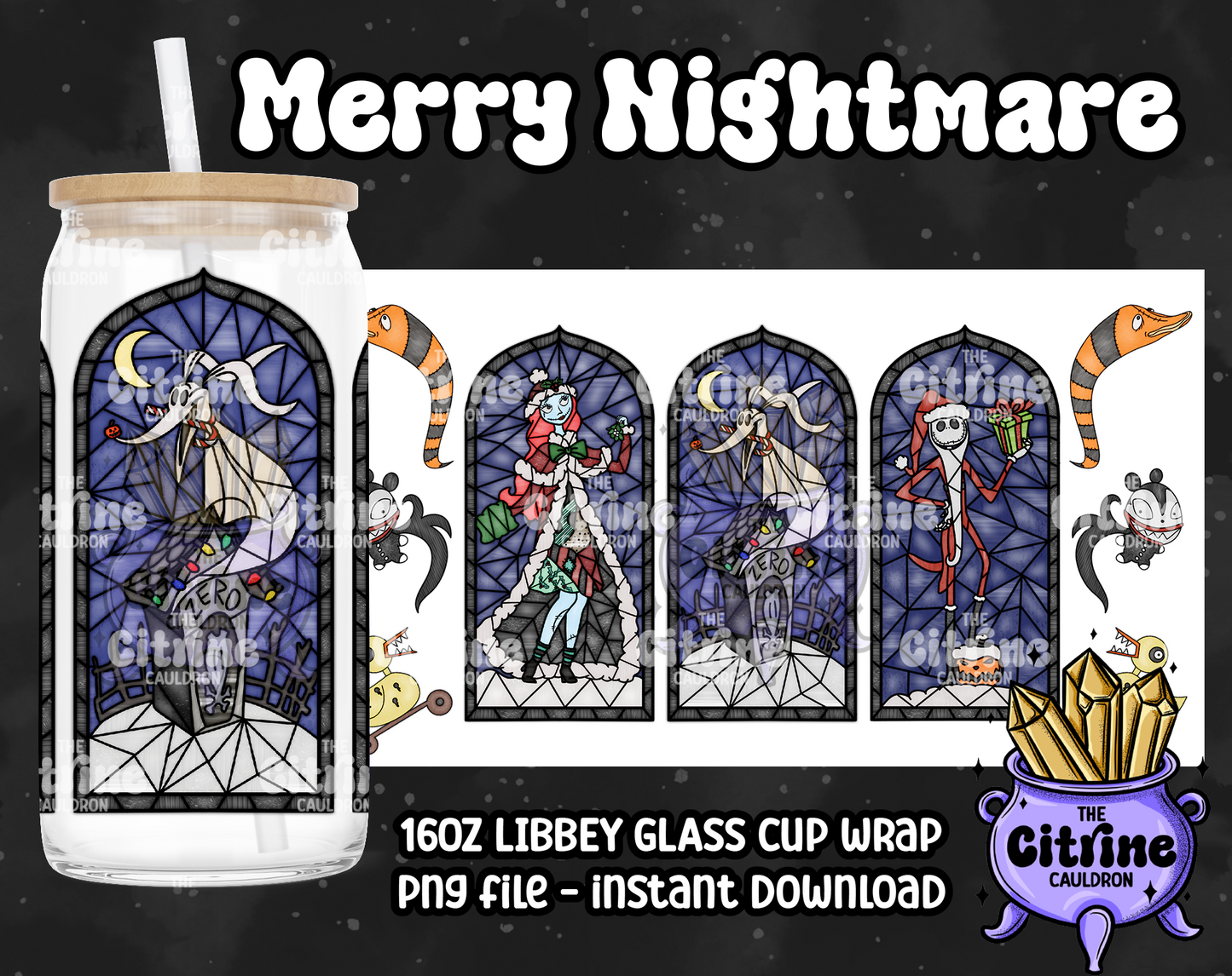 Merry Nightmare - PNG Wrap for Libbey 16oz Glass Can