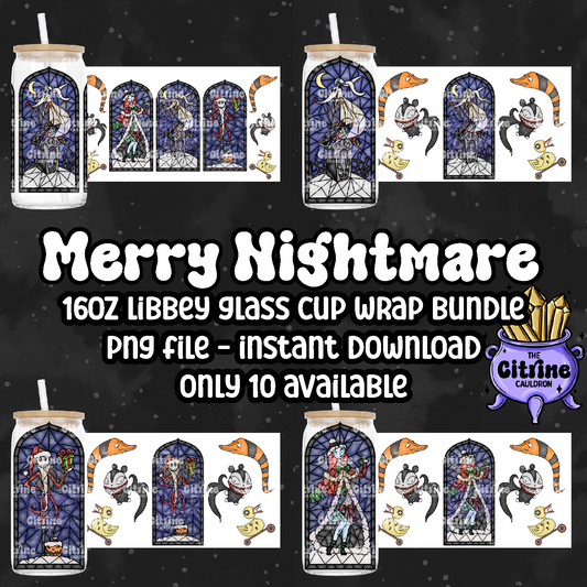 Merry Nightmare - PNG Wrap for Libbey 16oz Glass Can