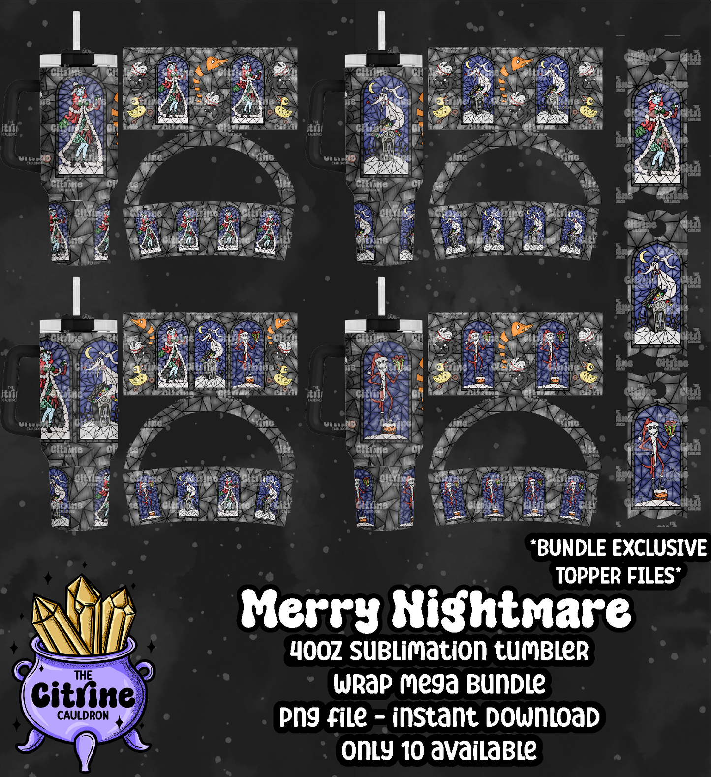 Merry Nightmare - PNG Wrap for Sublimation 40oz Tumbler