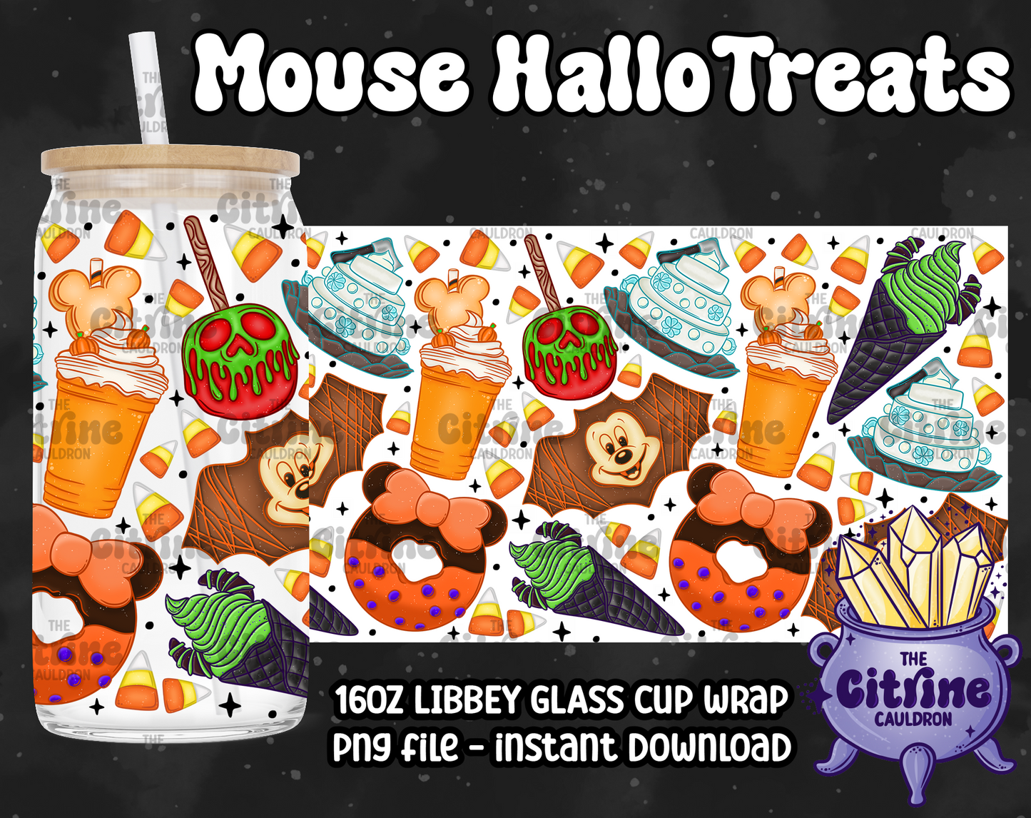 Mouse HalloTreats - PNG Wrap for Libbey 16oz Glass Can