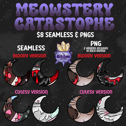 Meowstery Catastrophe - Seamless/PNG Mystery
