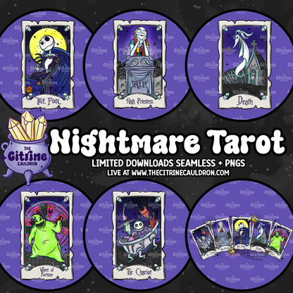 Nightmare Tarot Collection - Seamless, Coordinates & PNG Bundle