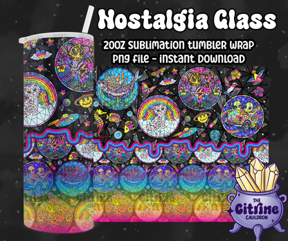 Nostalgia Glass - PNG Wrap for Sublimation 20oz Tumbler