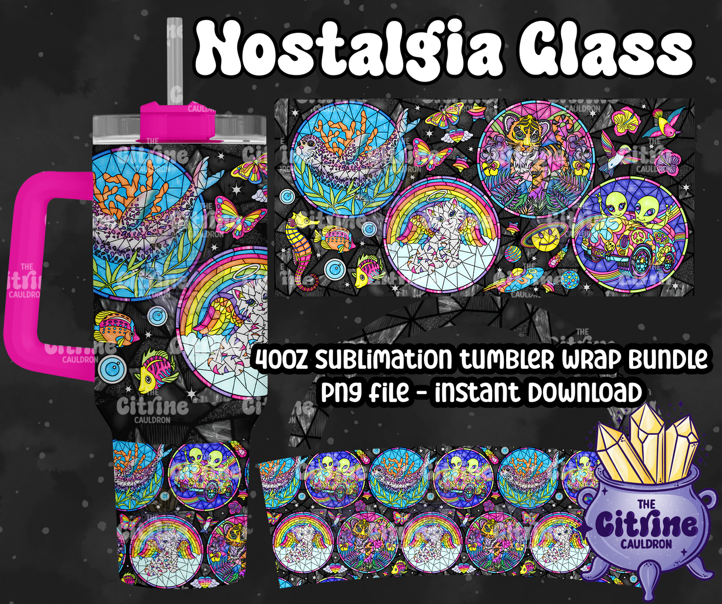 Nostalgia Glass - PNG Wrap for Sublimation 40oz Tumbler