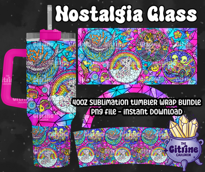 Nostalgia Glass - PNG Wrap for Sublimation 40oz Tumbler