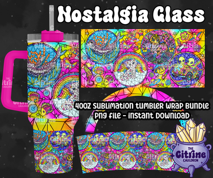 Nostalgia Glass - PNG Wrap for Sublimation 40oz Tumbler