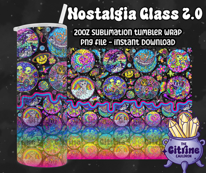 Nostalgia Glass 2.0 Mash Up - PNG Wrap for Sublimation 20oz Tumbler