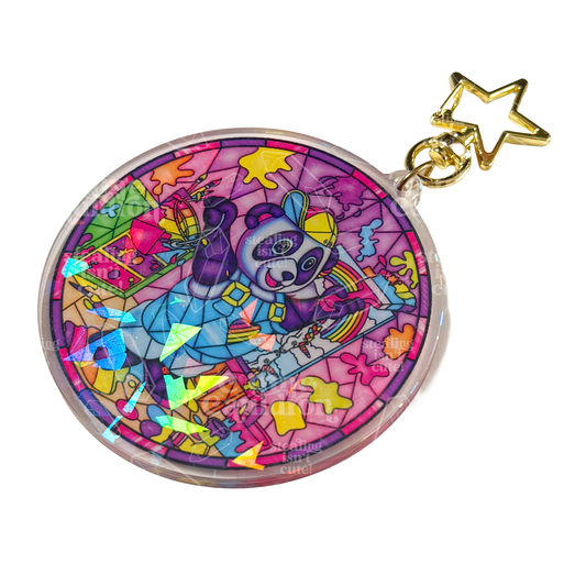 Nostalgia Glass Panda - Holographic Acrylic Keychain