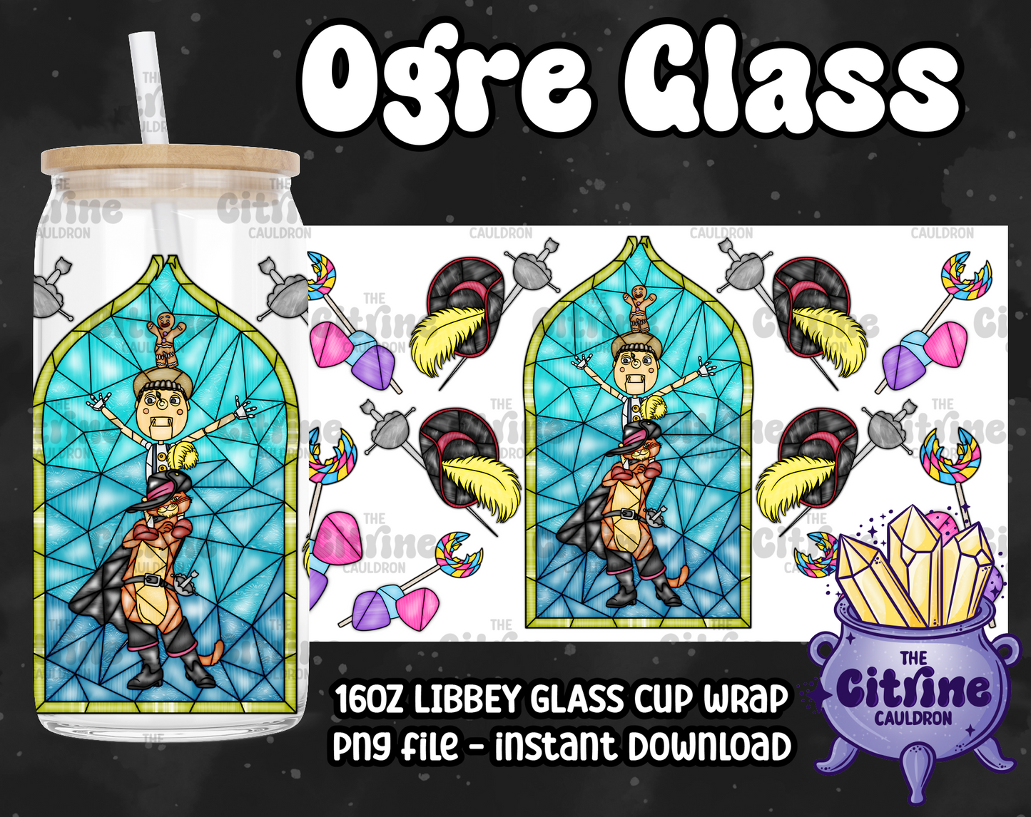 Ogre Glass - PNG Wrap for Libbey 16oz Glass Can
