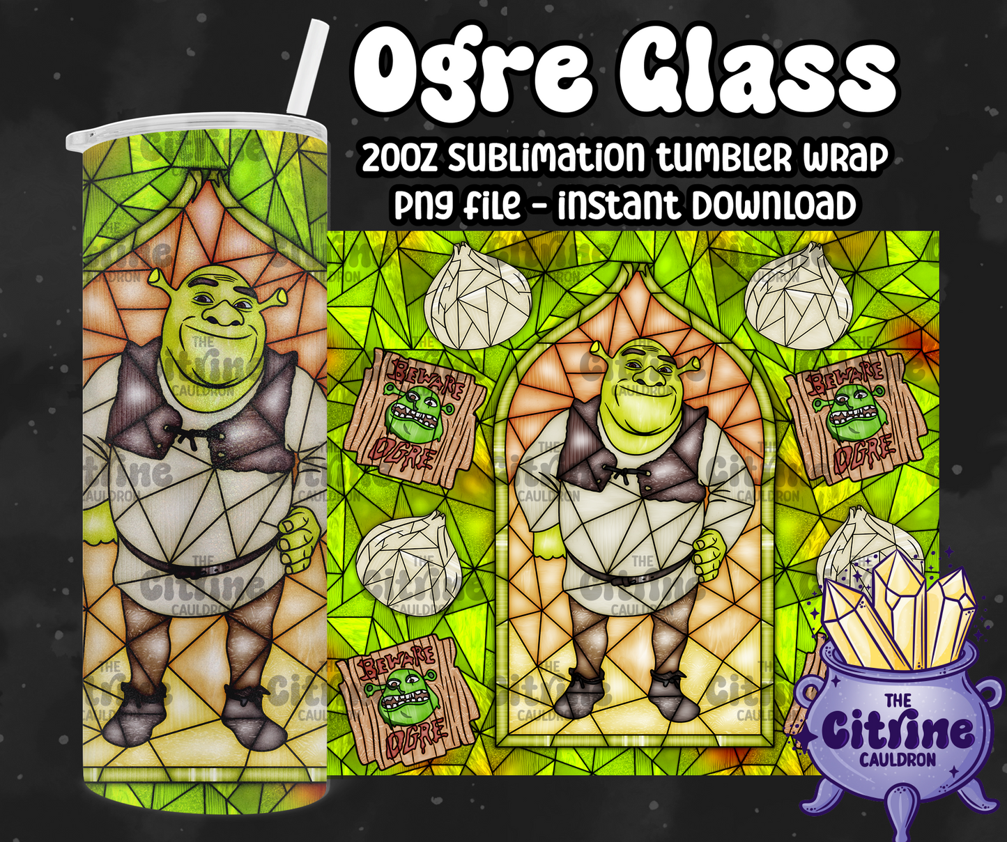 Ogre Glass - PNG Wrap for Sublimation 20oz Tumbler