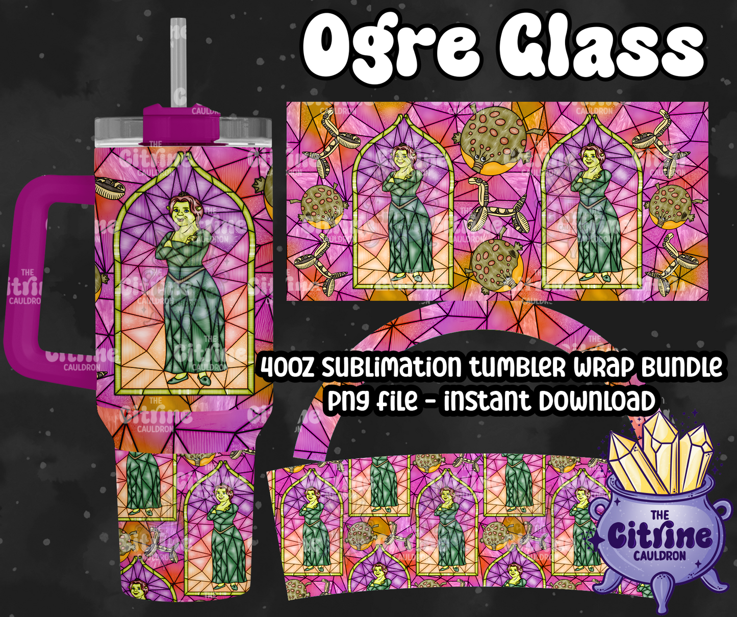 Ogre Glass - PNG Wrap for Sublimation 40oz Tumbler