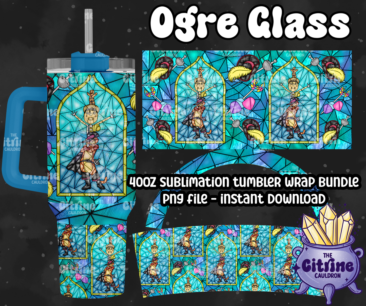 Ogre Glass - PNG Wrap for Sublimation 40oz Tumbler