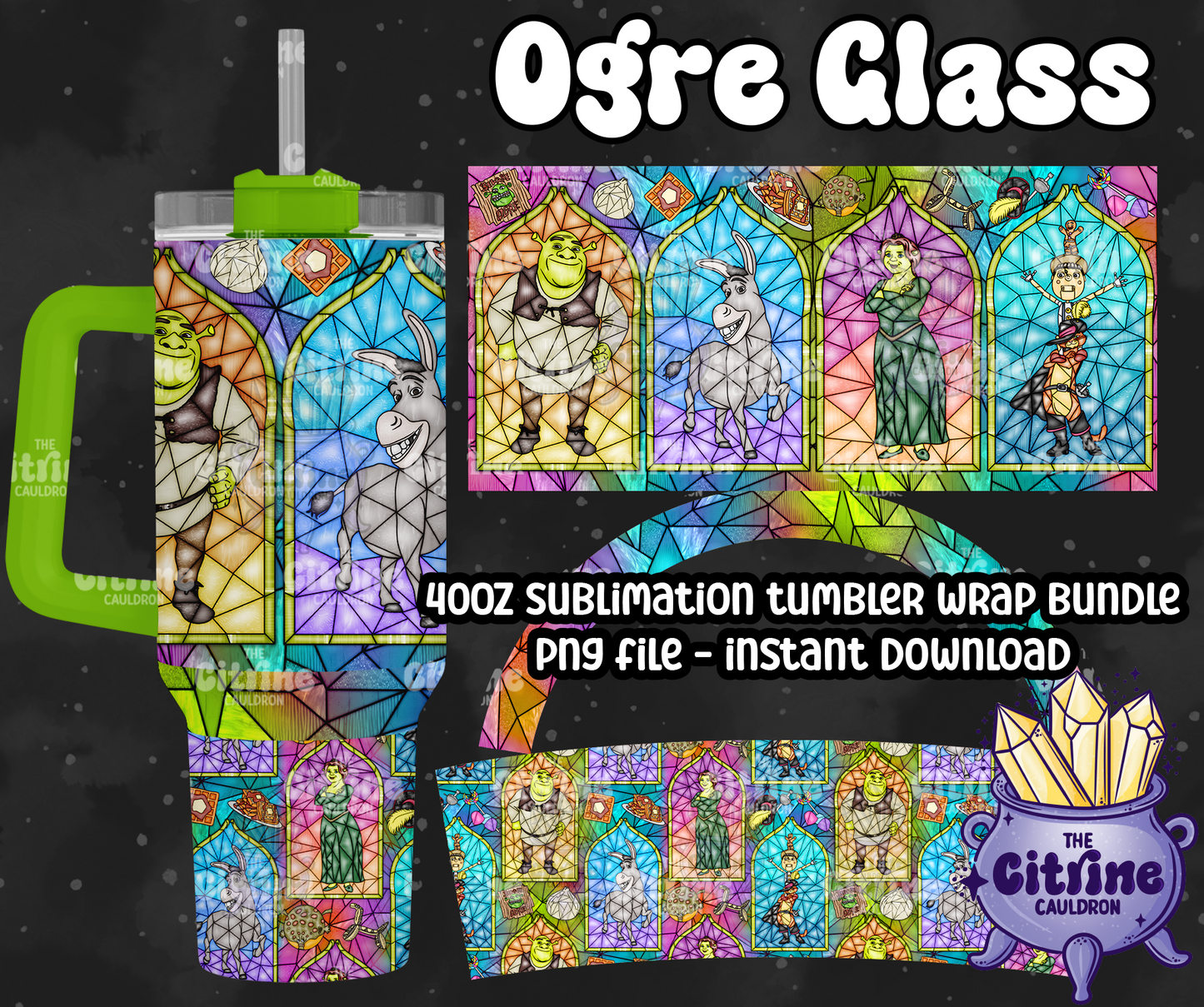 Ogre Glass - PNG Wrap for Sublimation 40oz Tumbler