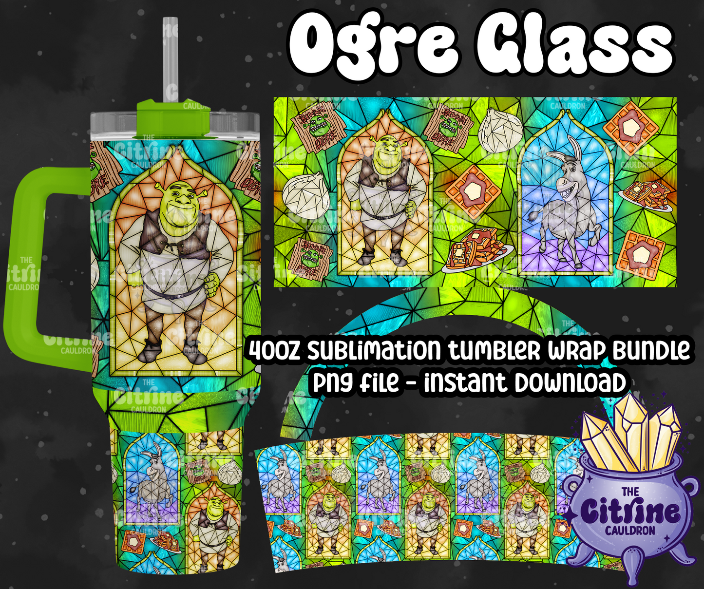 Ogre Glass - PNG Wrap for Sublimation 40oz Tumbler