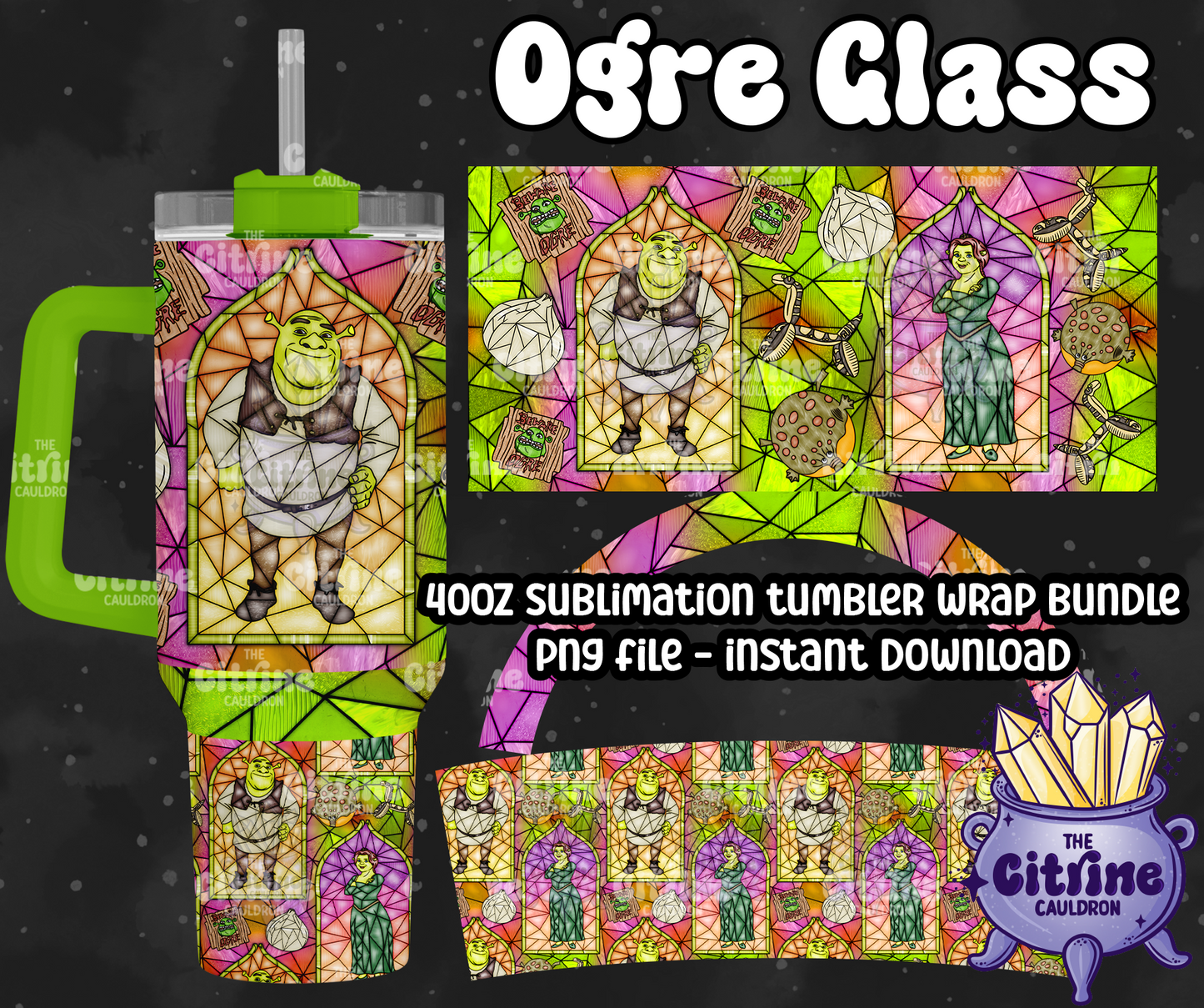 Ogre Glass - PNG Wrap for Sublimation 40oz Tumbler