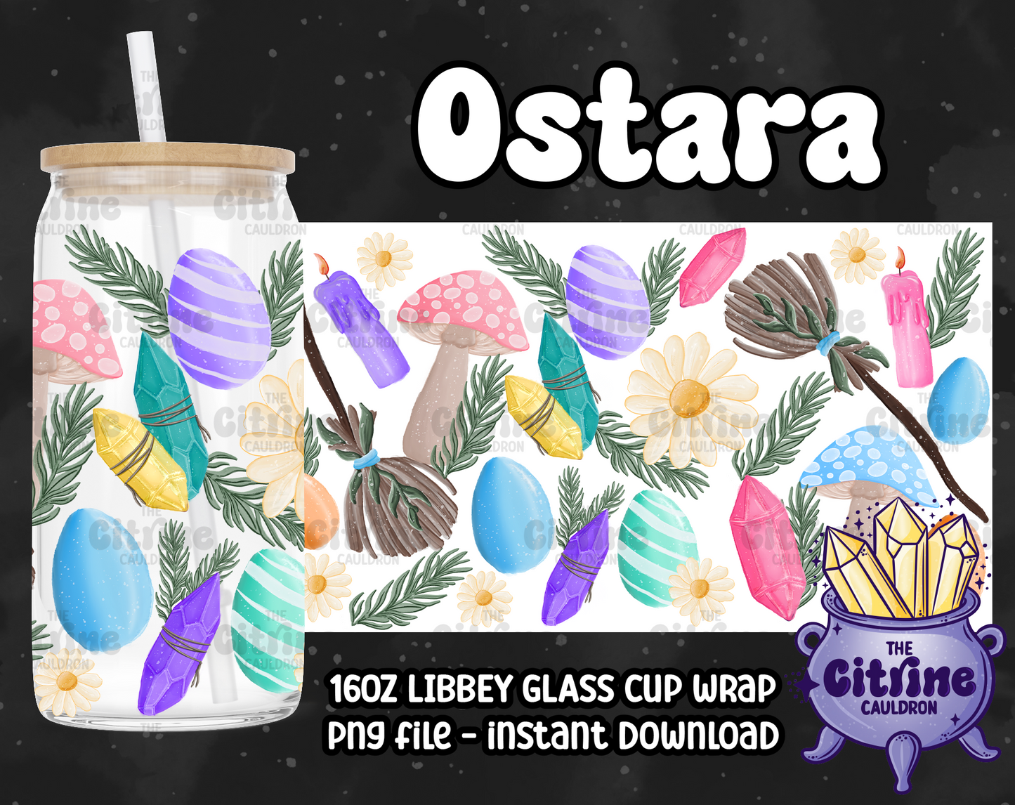 Ostara - PNG Wrap for Libbey 16oz Glass Can