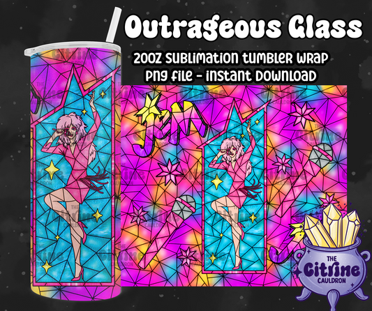 Outrageous Glass - PNG Wrap for Sublimation 20oz Tumbler