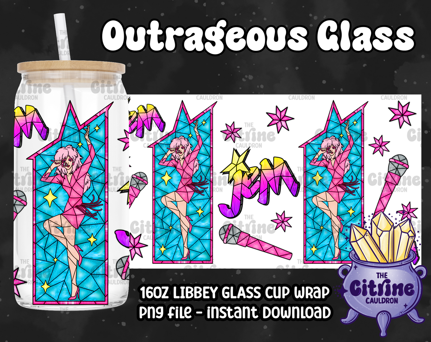 Outrageous Glass - PNG Wrap for Libbey 16oz Glass Can