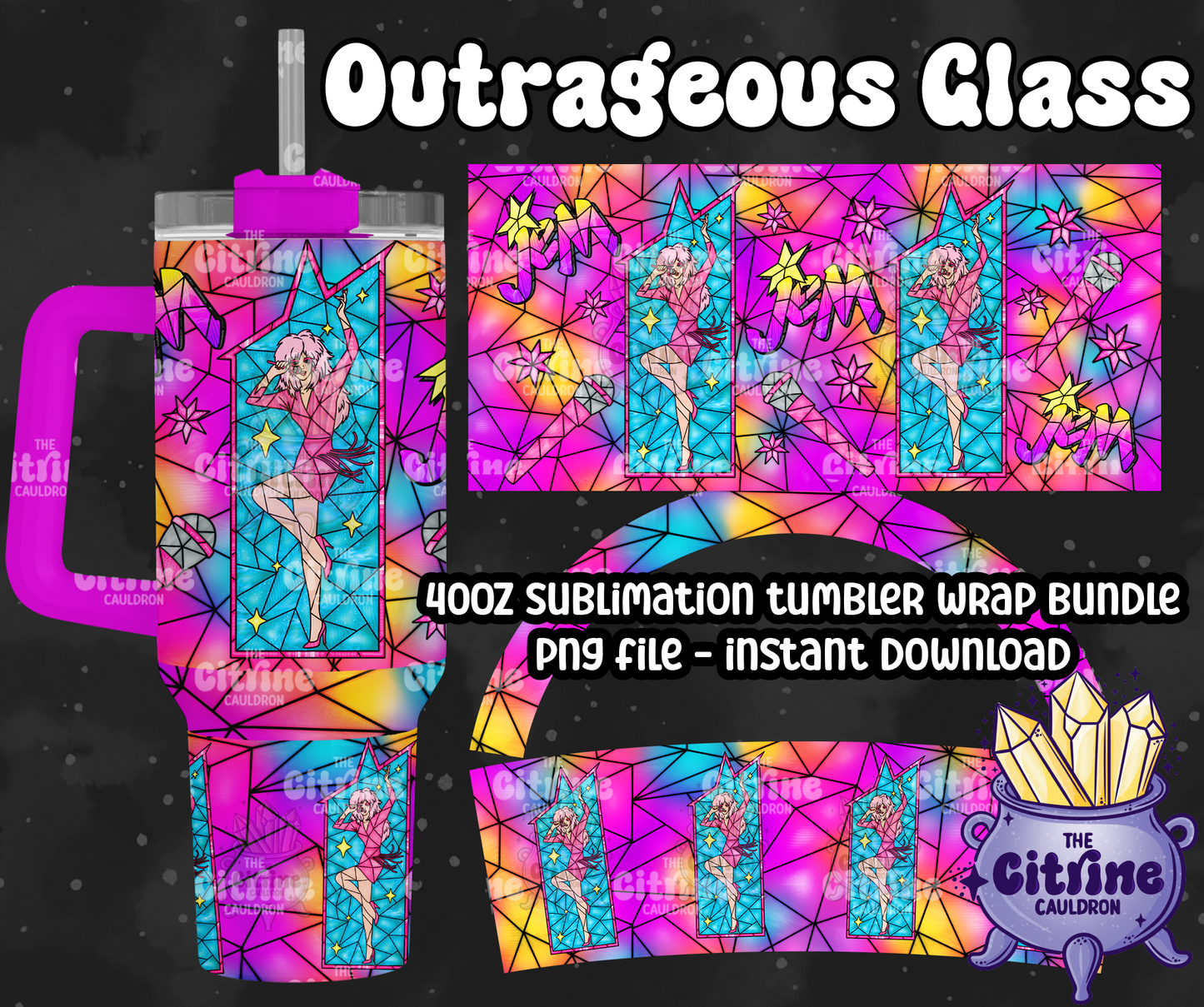 Outrageous Glass - PNG Wrap for Sublimation 40oz Tumbler