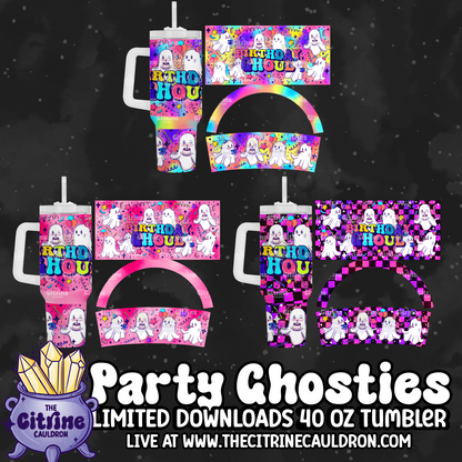 Party Ghosties - PNG Wrap for Sublimation 40oz Tumbler