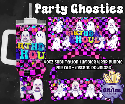 Party Ghosties - PNG Wrap for Sublimation 40oz Tumbler