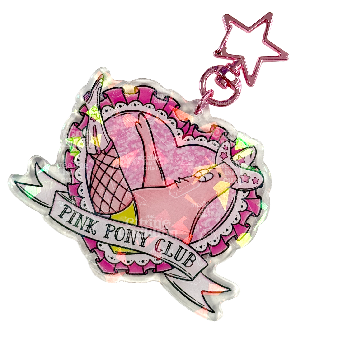Pink Bikini Club - Holographic Acrylic Keychain