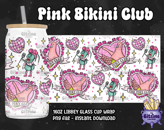 Pink Bikini Club - PNG Wrap for Libbey 16oz Glass Can