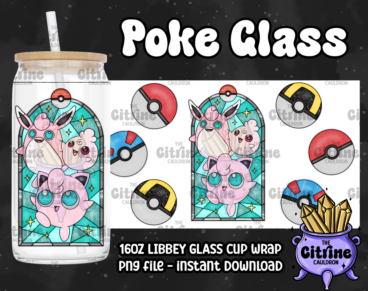 Poke Glass - PNG Wrap for Libbey 16oz Glass Can