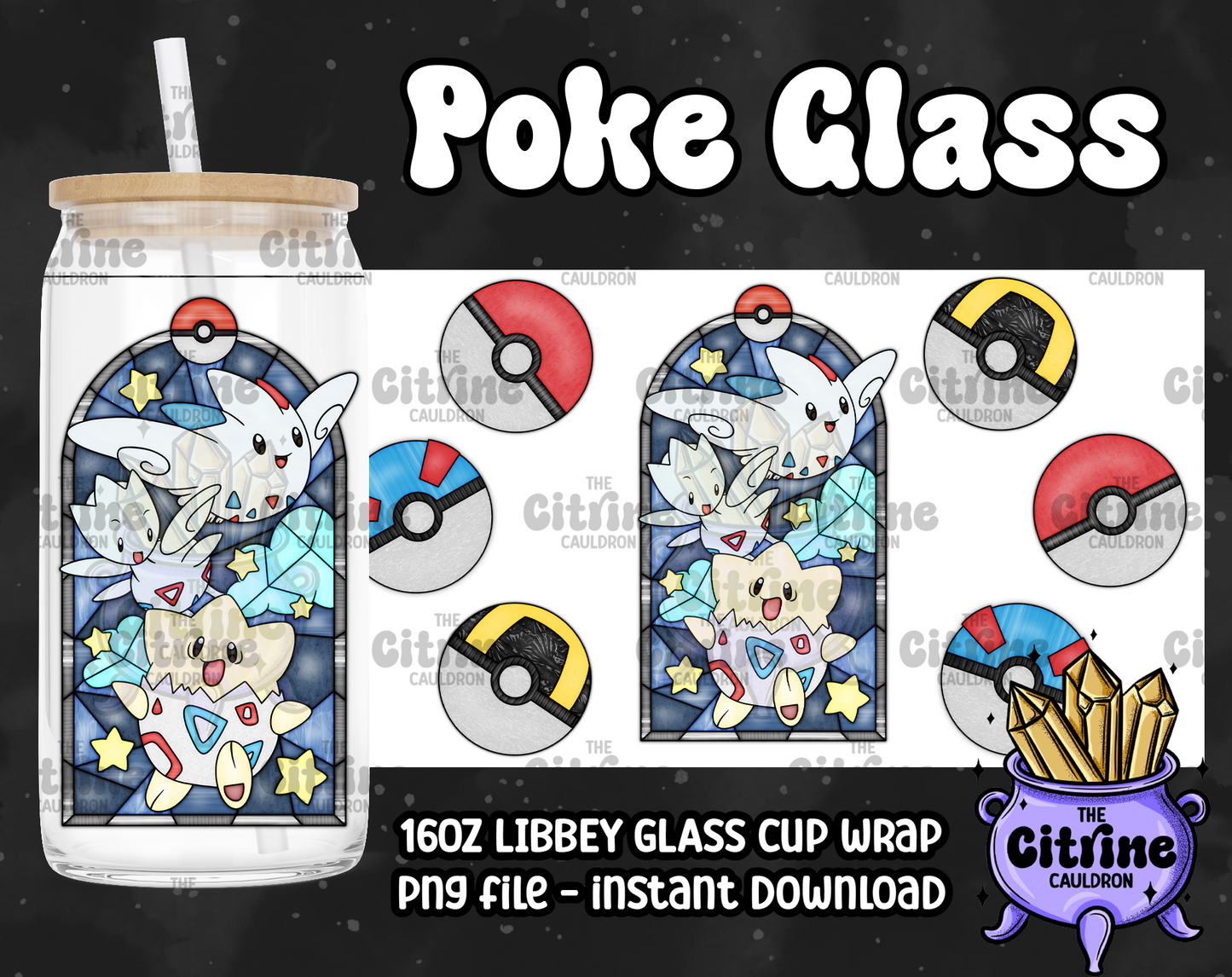 Poke Glass - PNG Wrap for Libbey 16oz Glass Can