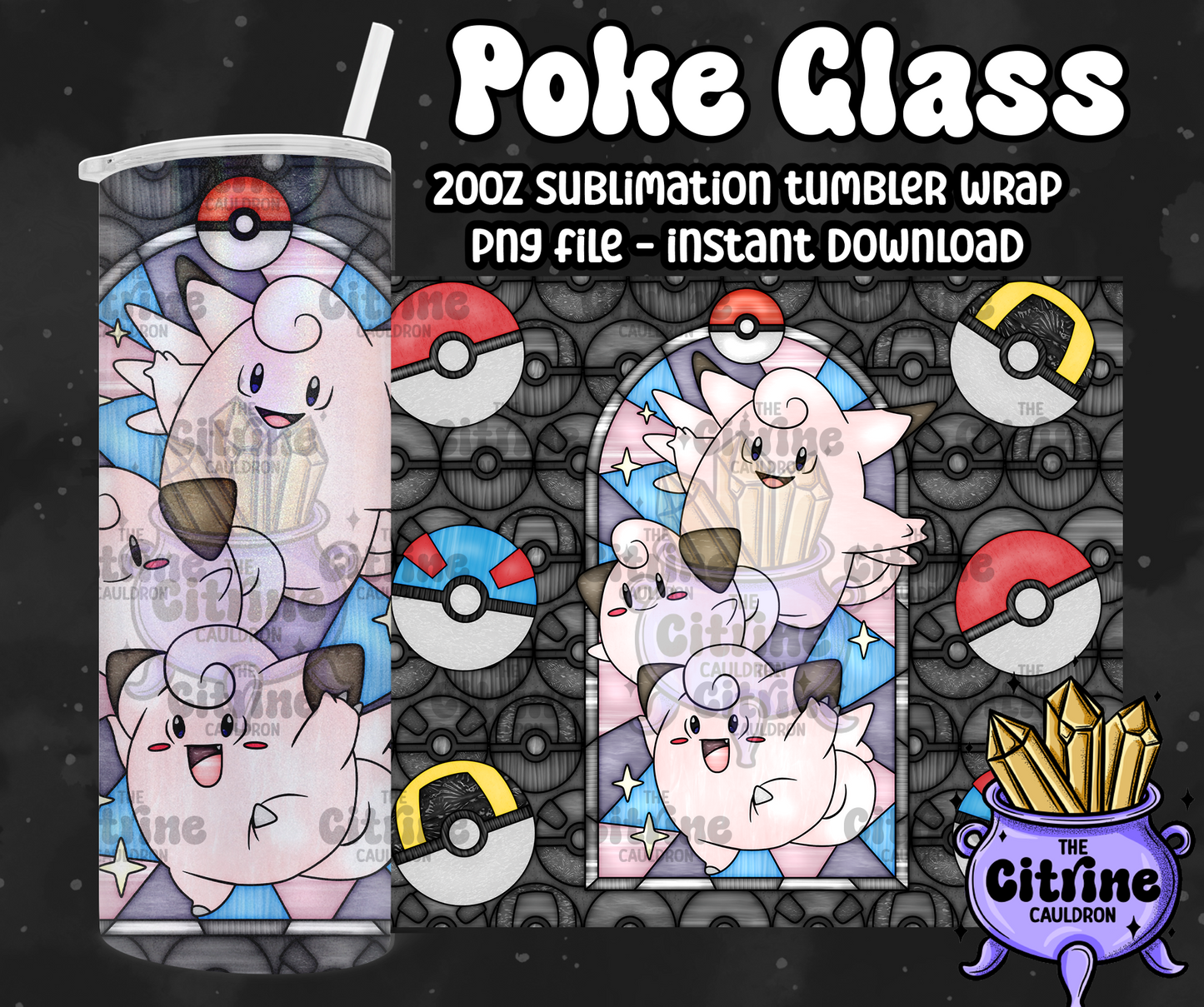 Poke Glass Volume 2 - PNG Wrap for Sublimation 20oz Tumbler