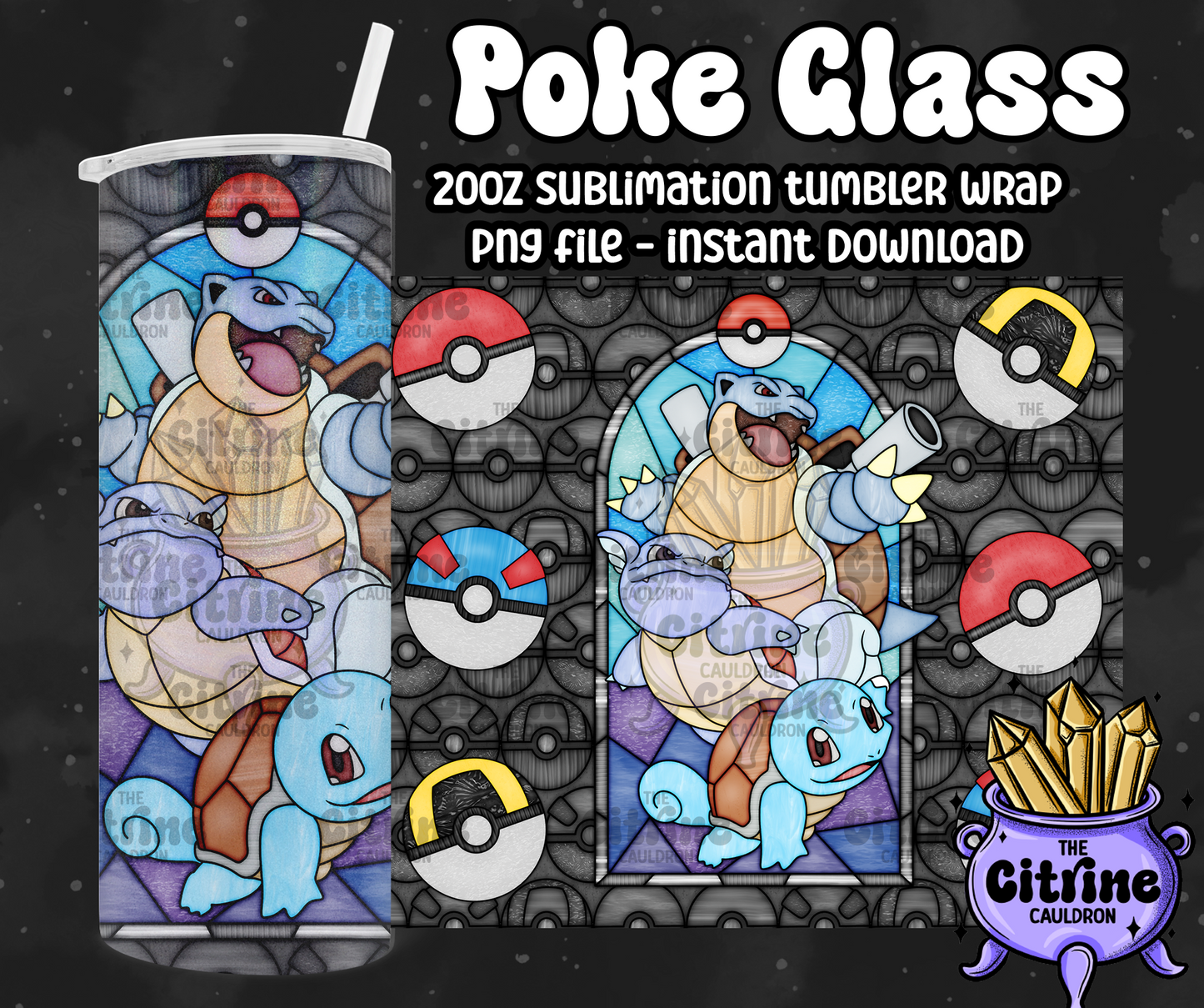 Poke Glass - PNG Wrap for Sublimation 20oz Tumbler