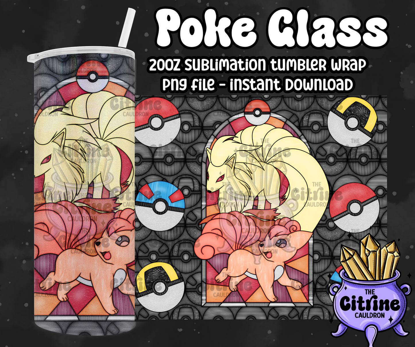 Poke Glass Volume 2 - PNG Wrap for Sublimation 20oz Tumbler