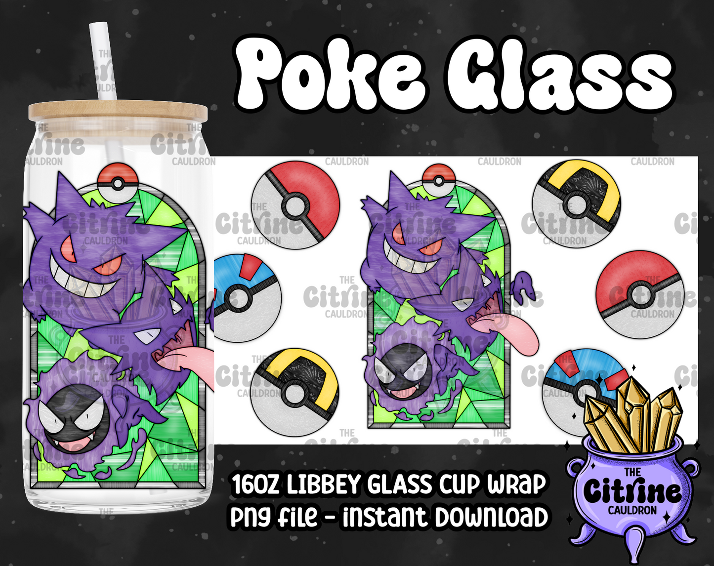 Poke Glass Volume 2 - PNG Wrap for Libbey 16oz Glass Can