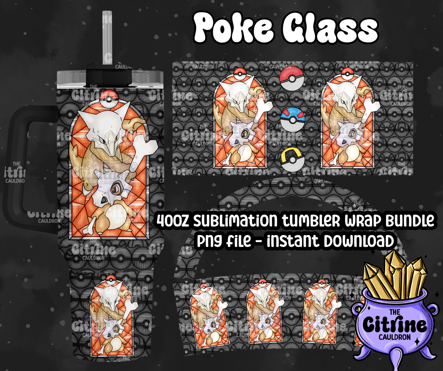 Poke Glass Volume 2 - PNG Wrap for Sublimation 40oz Tumbler