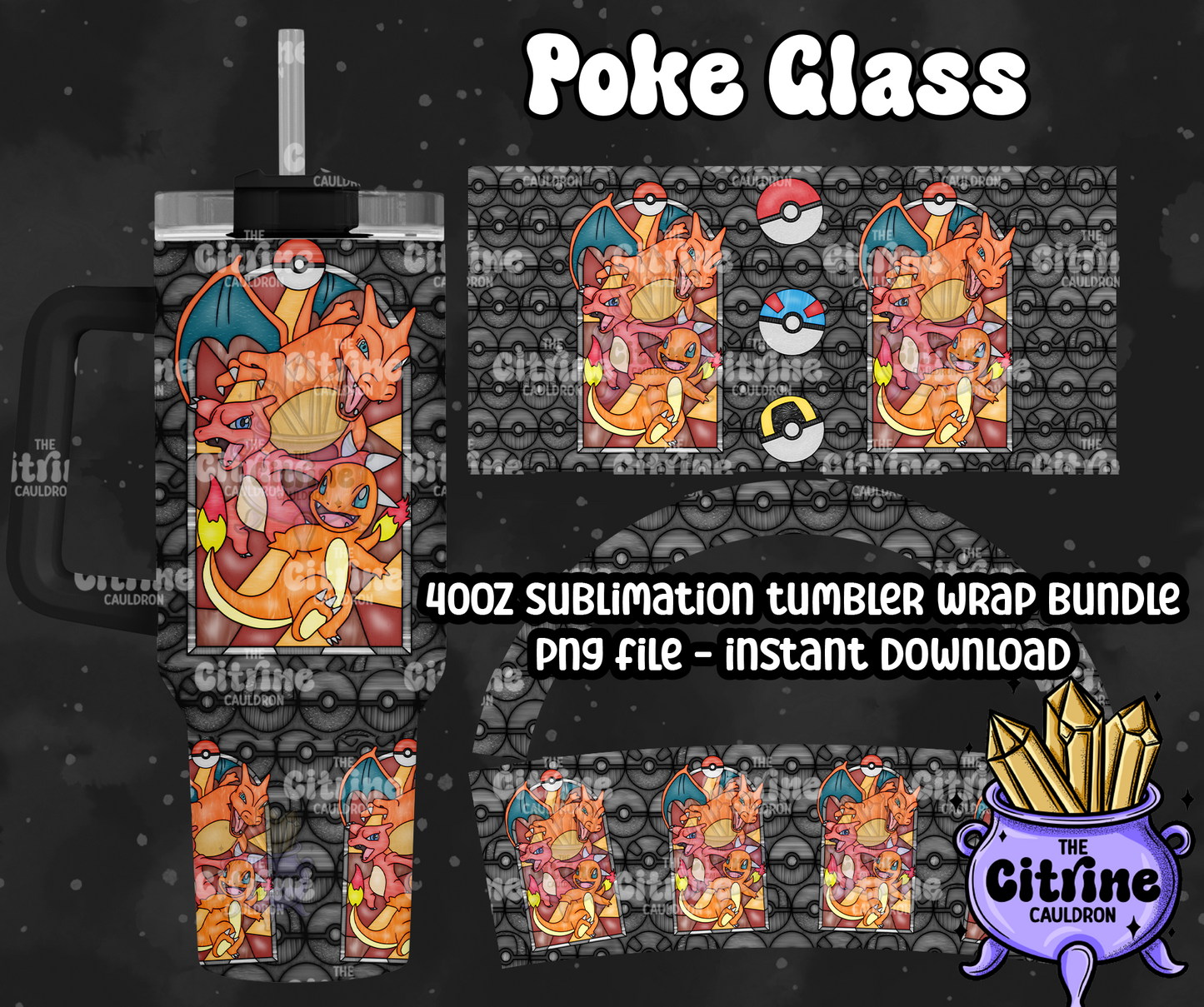 Poke Glass - PNG Wrap for Sublimation 40oz Tumbler