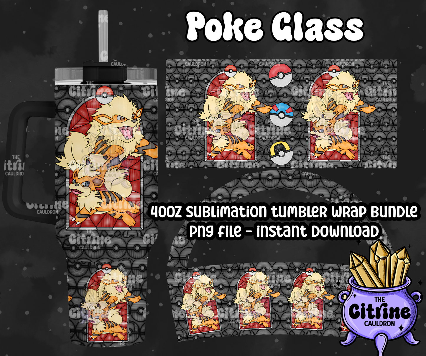 Poke Glass Volume 2 - PNG Wrap for Sublimation 40oz Tumbler