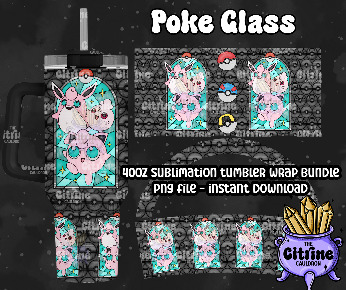 Poke Glass - PNG Wrap for Sublimation 40oz Tumbler