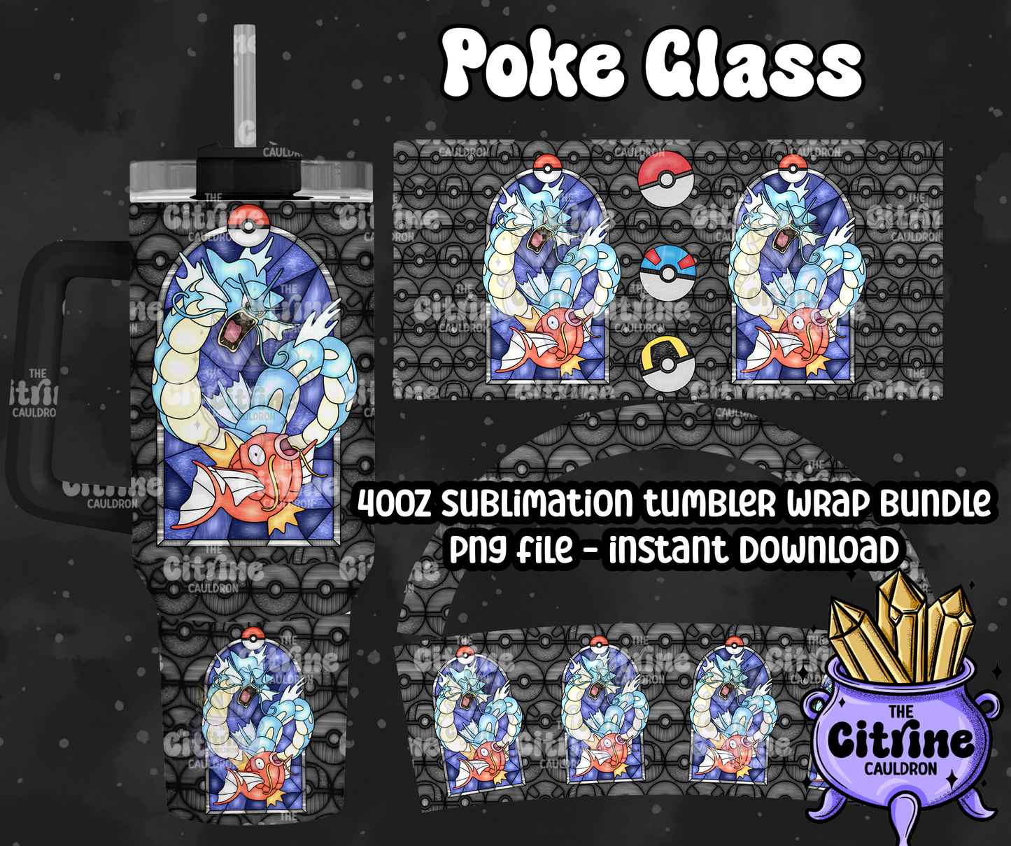 Poke Glass Volume 2 - PNG Wrap for Sublimation 40oz Tumbler