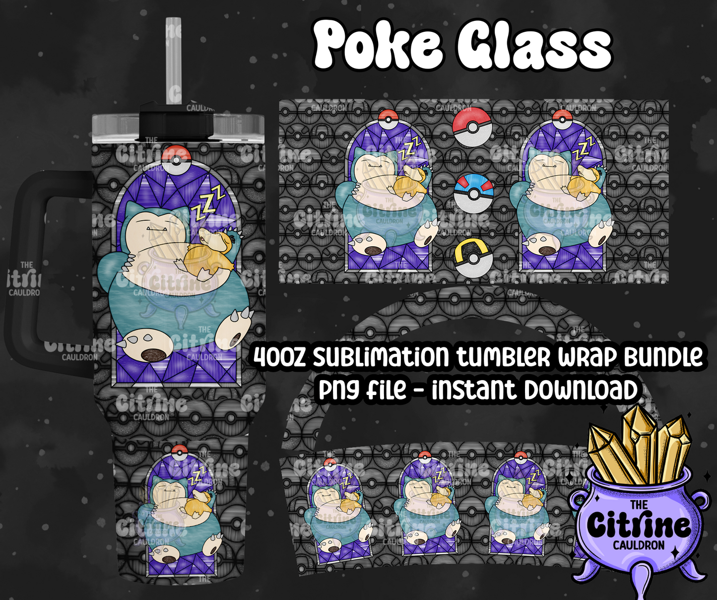 Poke Glass Volume 2 - PNG Wrap for Sublimation 40oz Tumbler