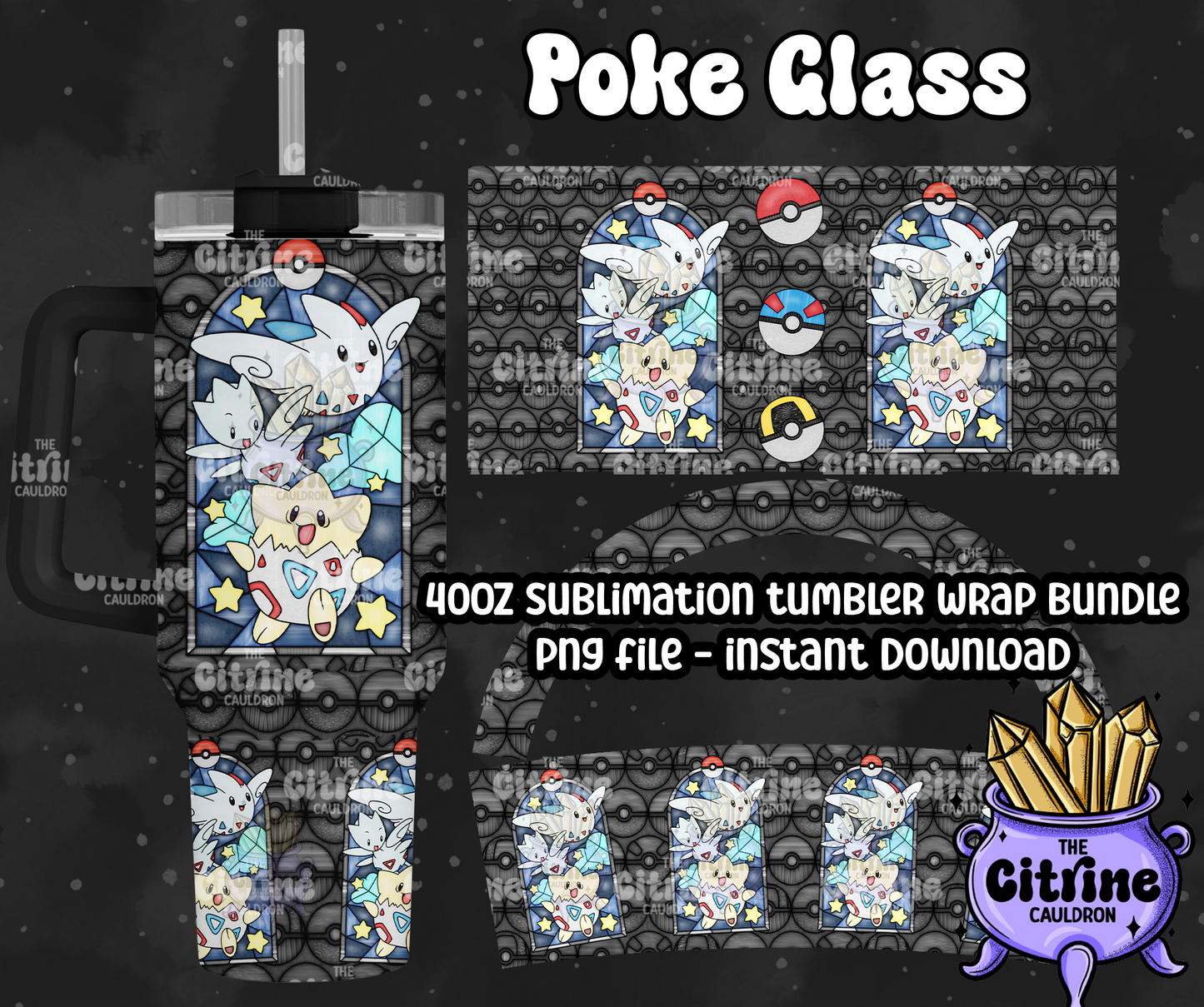 Poke Glass - PNG Wrap for Sublimation 40oz Tumbler