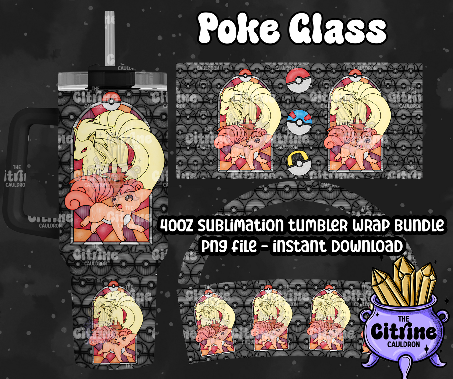 Poke Glass Volume 2 - PNG Wrap for Sublimation 40oz Tumbler