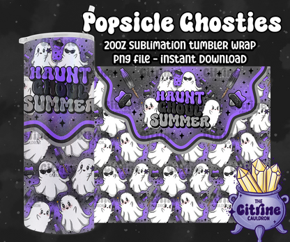 Popsicle Ghosties - PNG Wrap for Sublimation 20oz Tumbler