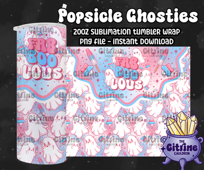 Popsicle Ghosties - PNG Wrap for Sublimation 20oz Tumbler