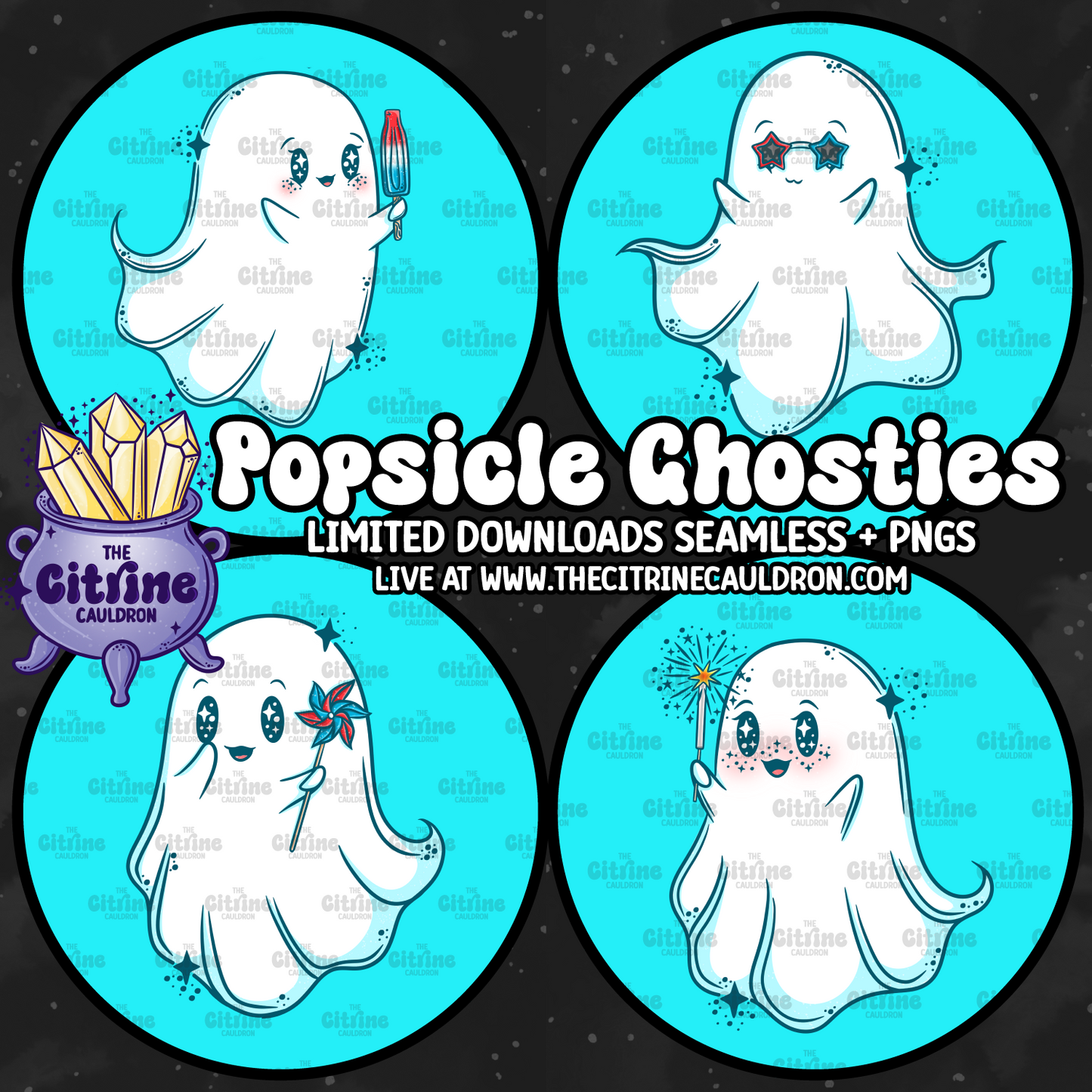 Popsicle Ghosties RWB - Sublimation PNG