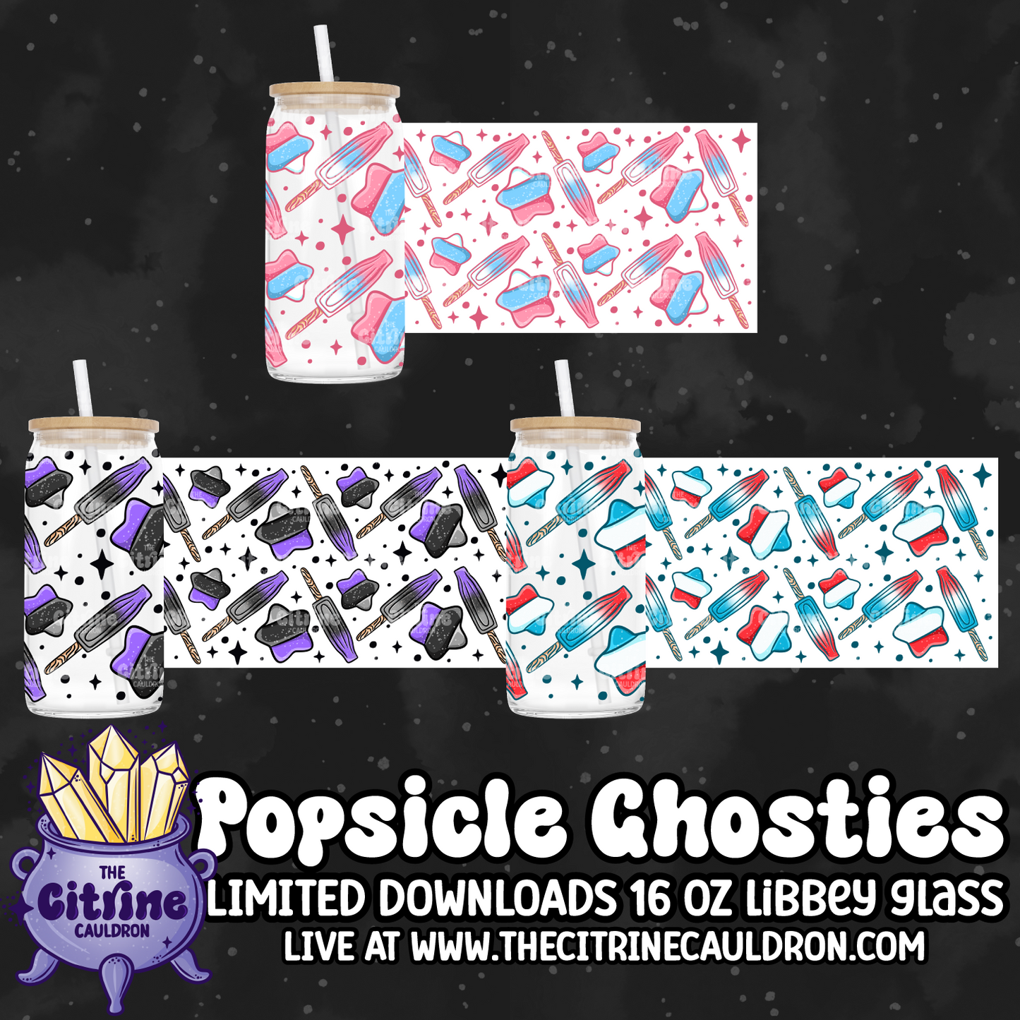 Popsicles - PNG Wrap for Libbey 16oz Glass Can
