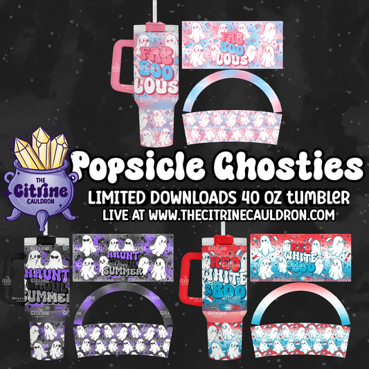 Popsicle Ghosties - PNG Wrap for Sublimation 40oz Tumbler